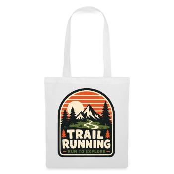 Trail Running Run to Explore Badge - Tote Bag - white - Front