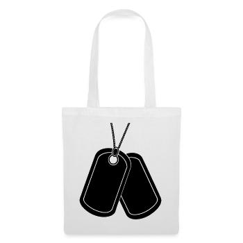 Plaque d’identité - Sac en tissu - blanc - Devant