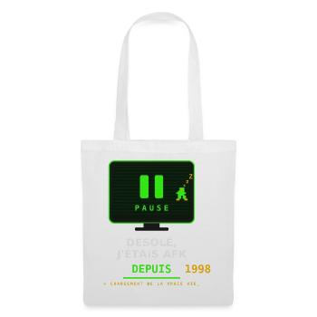 Pause AFK Retro Depuis 1998 - Sac en tissu - blanc - Devant