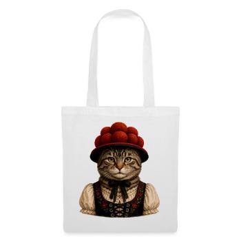 Black Forest Cat with Bollenhut - Tote Bag - white - Front