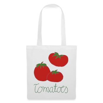Drei Tomaten Handzeichnung - Stoffbeutel - Weiß - Vorne
