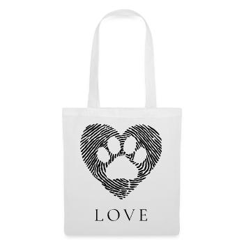 Cœur de patte Empreinte de cœur de patte - Sac en tissu - blanc - Devant