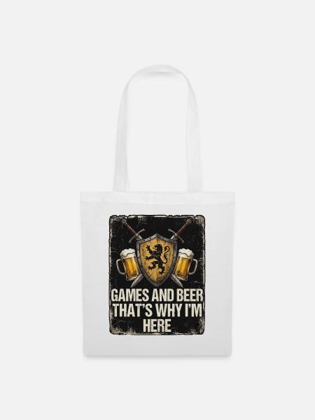 Mittelalter Spiele Und Bier - Stoffbeutel - Weiß