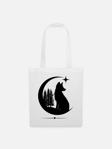 Fox Moon Forest - Tote Bag - white