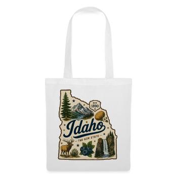 Idaho The Gem State Vintage Travel Aufkleber - Stoffbeutel - Weiß - Vorne