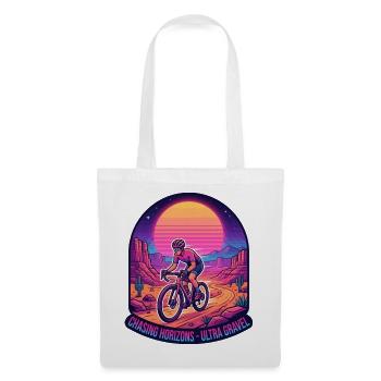 Synthwave Gravel Cyclist Chasing Horizons - Tote Bag - white - Front