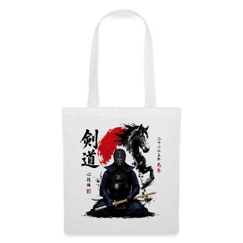 Pferde-Kendo Karate Judo Akido Martial Arts Kendo - Stoffbeutel - Weiß - Vorne