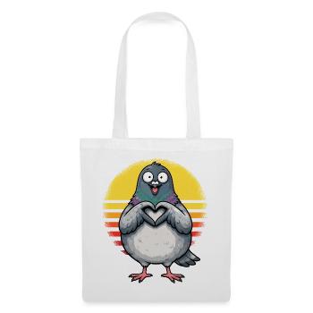 Pigeon amateur de pigeons sport, cœur de pigeon voyageur - Sac en tissu - blanc - Devant