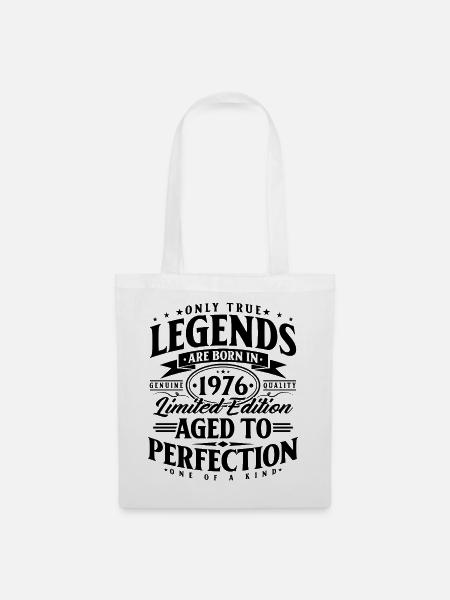 1976 Jahrgang geboren Geburtstag Vintage Geschenk - Stoffbeutel - Weiß