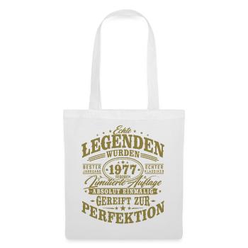 1977 Jahrgang Geburtstag Vintage Retro Geschenk - Stoffbeutel - Weiß - Vorne