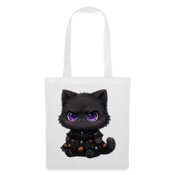 Kosmische Katze in Halloween-Spitze - Stoffbeutel - Weiß - Vorne