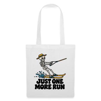Just One More Run – lustiges Wasserski-Skelett - Stoffbeutel - Weiß - Vorne