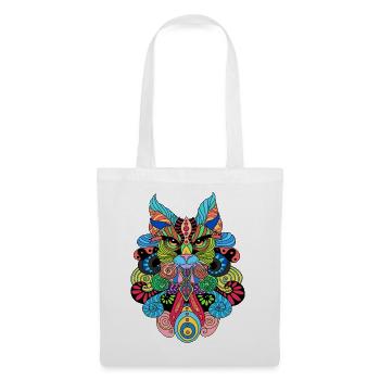 Chat_Mandala - Stoffbeutel - Weiß - Vorne