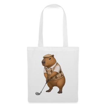Capybara spielt Golf  - Stoffbeutel - Weiß - Vorne