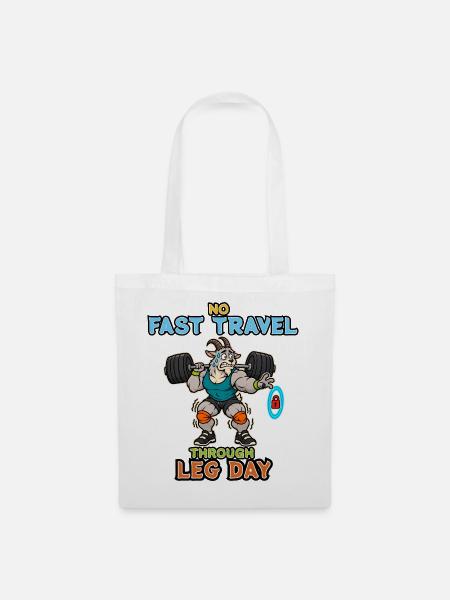Kein Fast-Travel-through Leg Day Goat Gamer - Stoffbeutel - Weiß