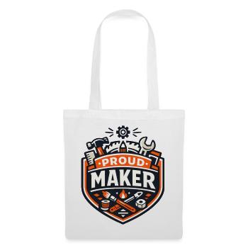 Stolzer Maker Abzeichen – Basteln & DIY - Stoffbeutel - Weiß - Vorne