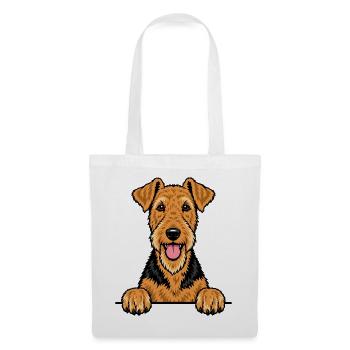 Airedale Terrier - Stoffbeutel - Weiß - Vorne