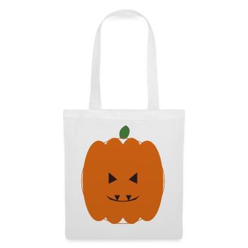 Kürbis Halloween Lächeln Design - Stoffbeutel - Weiß - Vorne