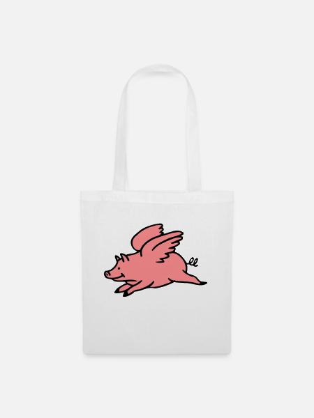 Fliegendes Schwein - Stoffbeutel - Weiß