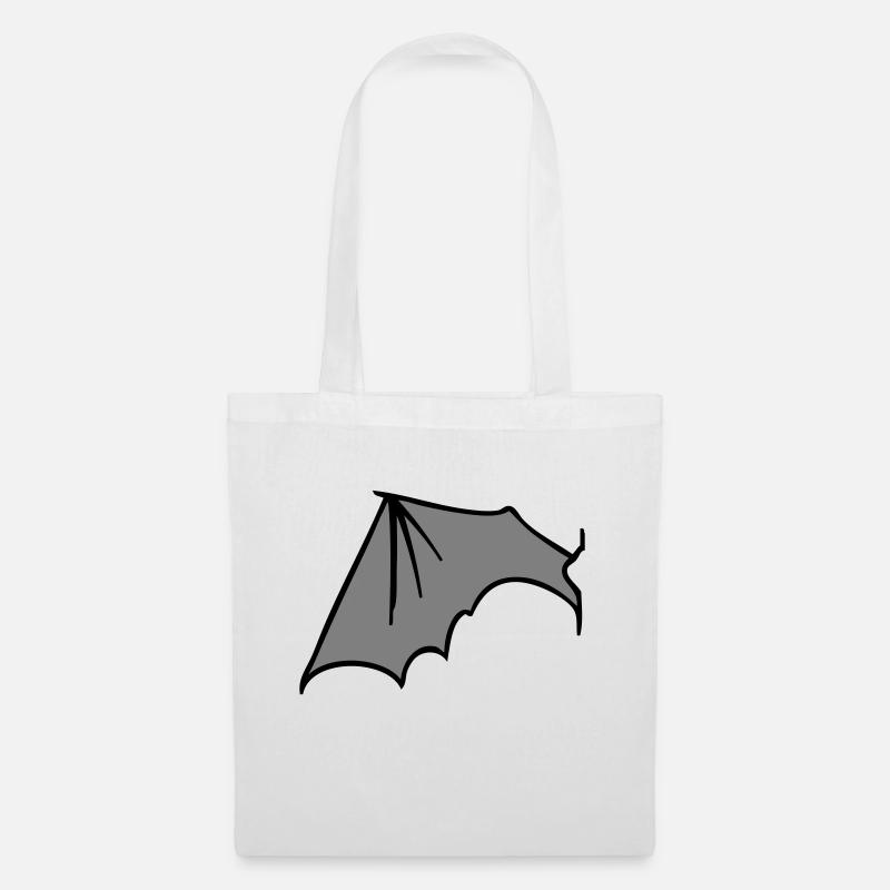batwing_left_grey - Sac en tissu - blanc