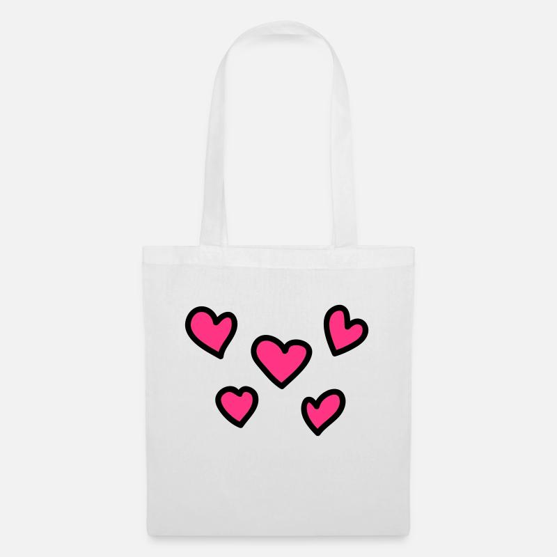 cœurs - Sac en tissu - blanc