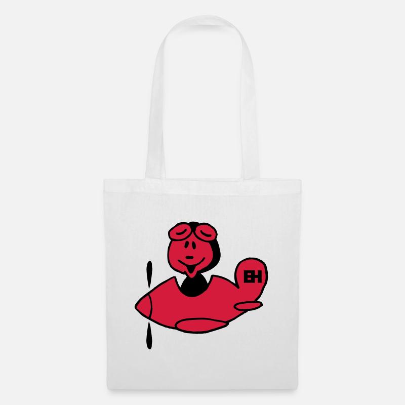 Red Airplane, Two-Color Design - Tote Bag - white