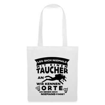 Taucher kennen Orte... - Stoffbeutel - Weiß - Vorne