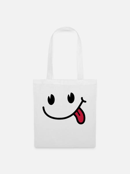 Smiley - Stoffbeutel - Weiß