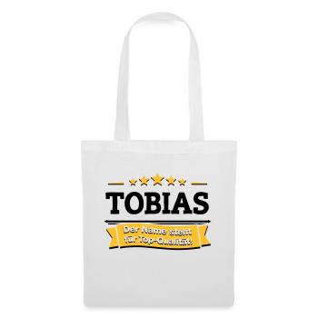 Tobias – Der Name steht für Top-Qualität! - Stoffbeutel - Weiß - Vorne