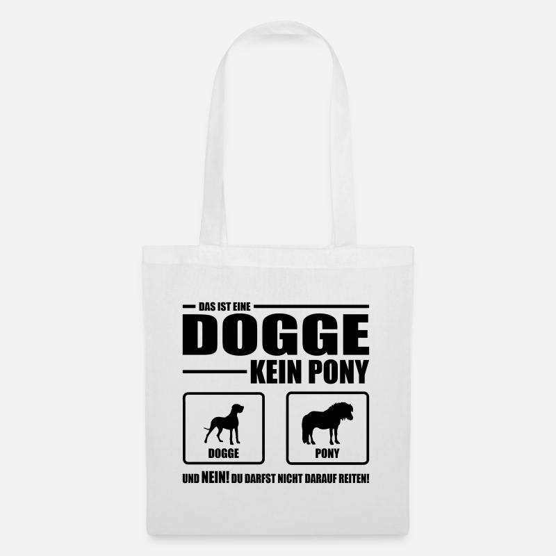 DOGGE KEIN PONY Wilsigns Hundespruch Hunde - Stoffbeutel - Weiß