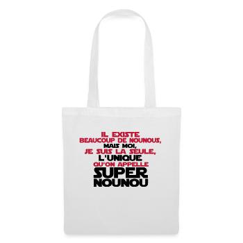 super nounou la seule - Sac en tissu - blanc - Devant