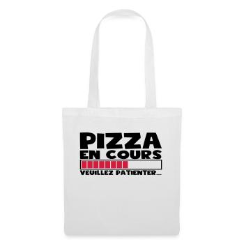 PIZZA EN COURS - Sac en tissu - blanc - Devant