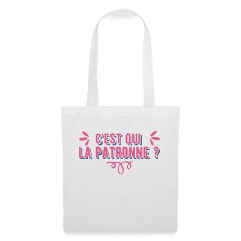 C'est qui la patronne cadeau - Sac en tissu - blanc - Devant