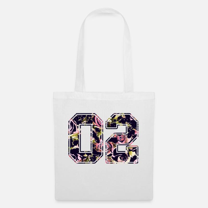 Number two 02 roses pattern - Tote Bag - white
