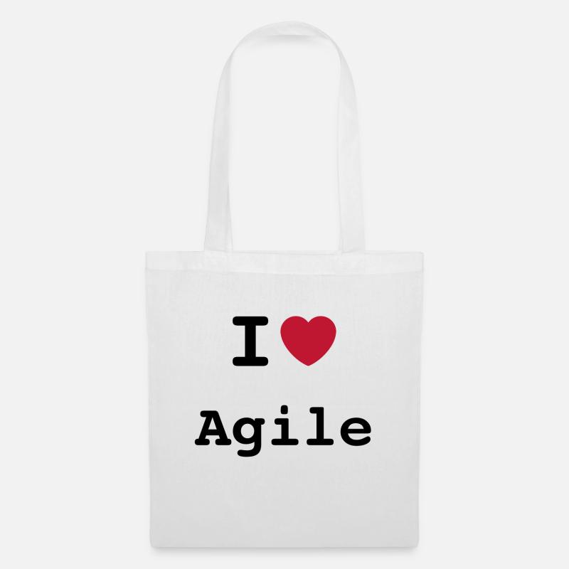 I love Agile | Ich liebe Agile - Stoffbeutel - Weiß
