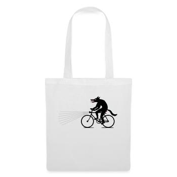 Loup à vélo - Sac en tissu - blanc - Devant