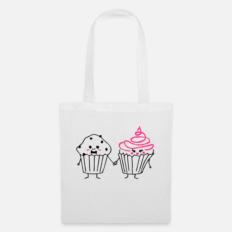 cupcake loves muffin 01 - Stoffbeutel - Weiß