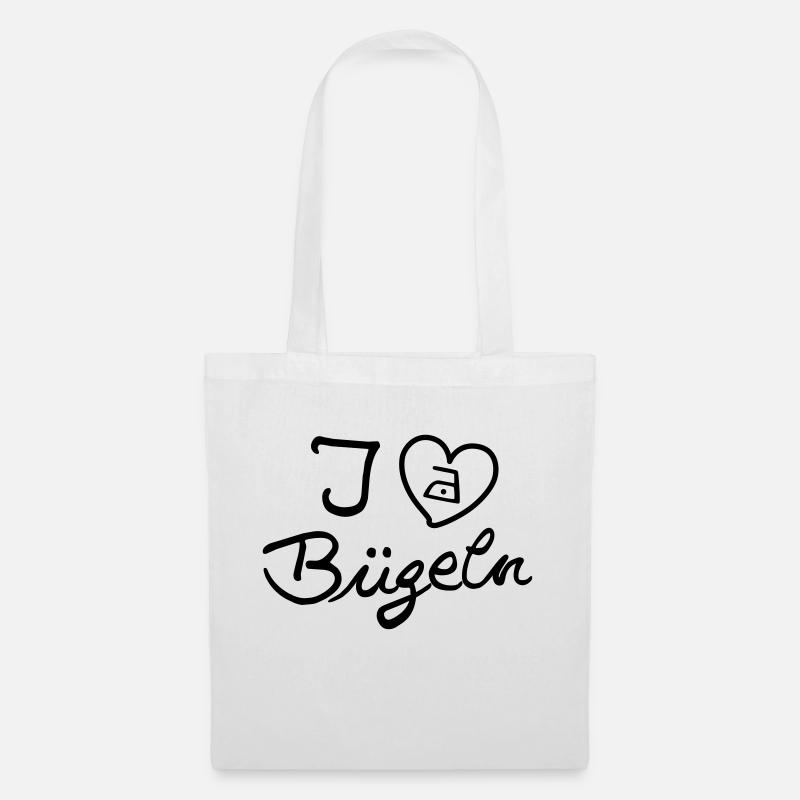 I love Bügeln - Stoffbeutel - Weiß