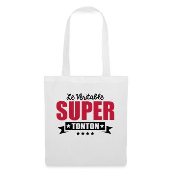 le véritable super tonton - Sac en tissu - blanc - Devant