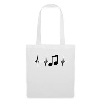 musique herzschlag puls fréquence signe fête m - Sac en tissu - blanc - Devant