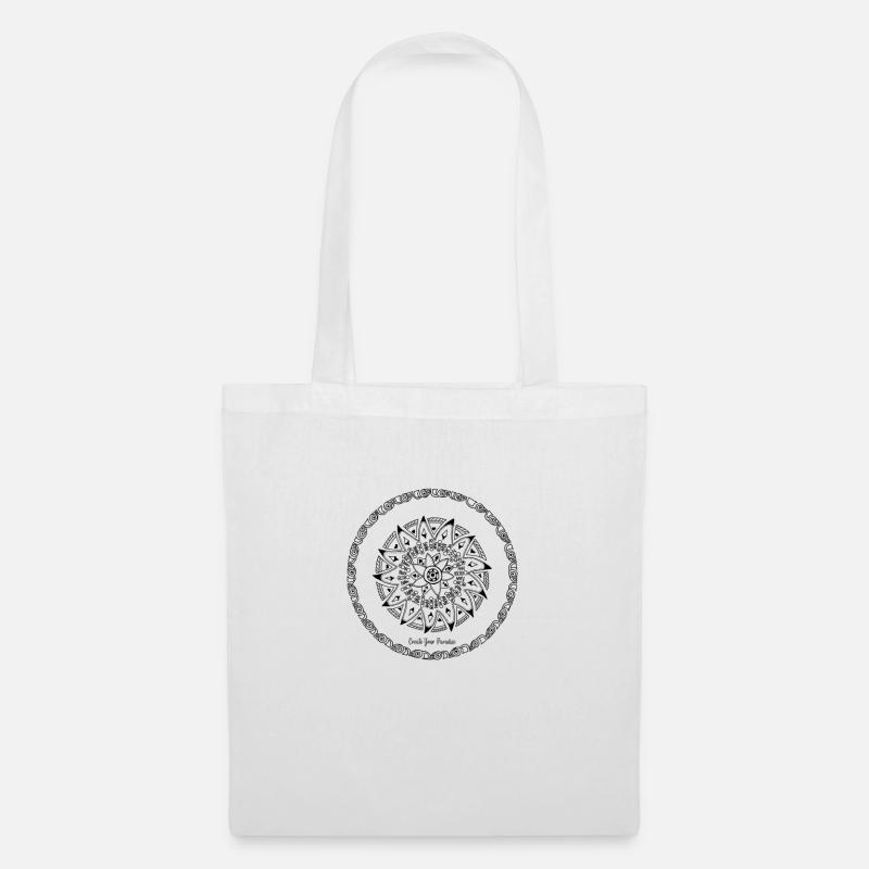 Mandala - Das Rad dreht sich - Stoffbeutel - Weiß