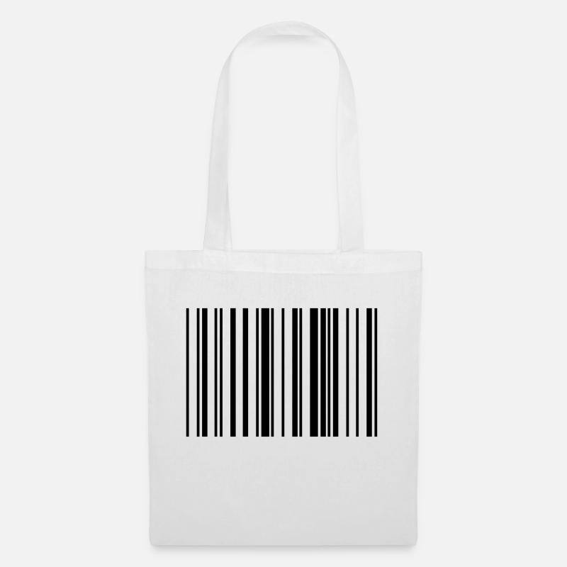 Bande de code à barres rayée - Sac en tissu - blanc