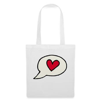 Love: Speech Bubble With Heart - Tote Bag - white - Front