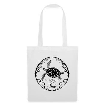 Tortue de mer Amour - Sac en tissu - blanc - Devant