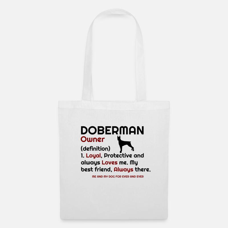 Ich liebe meinen Dobermann, Dobermann, Dobermann Hund, - Stoffbeutel - Weiß
