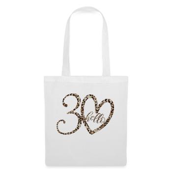 Leopard Print Bonjour 30 Design pour l’amoureux des animaux - Sac en tissu - blanc - Devant