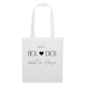 Tshirt fick dich - Stoffbeutel - Weiß - Vorne