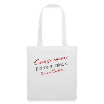 citation de Samuel Beckett - Sac en tissu - blanc - Devant