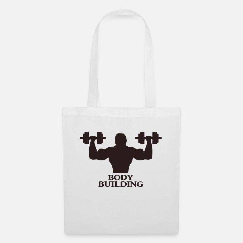Bodybuilder avec haltères - Sac en tissu - blanc
