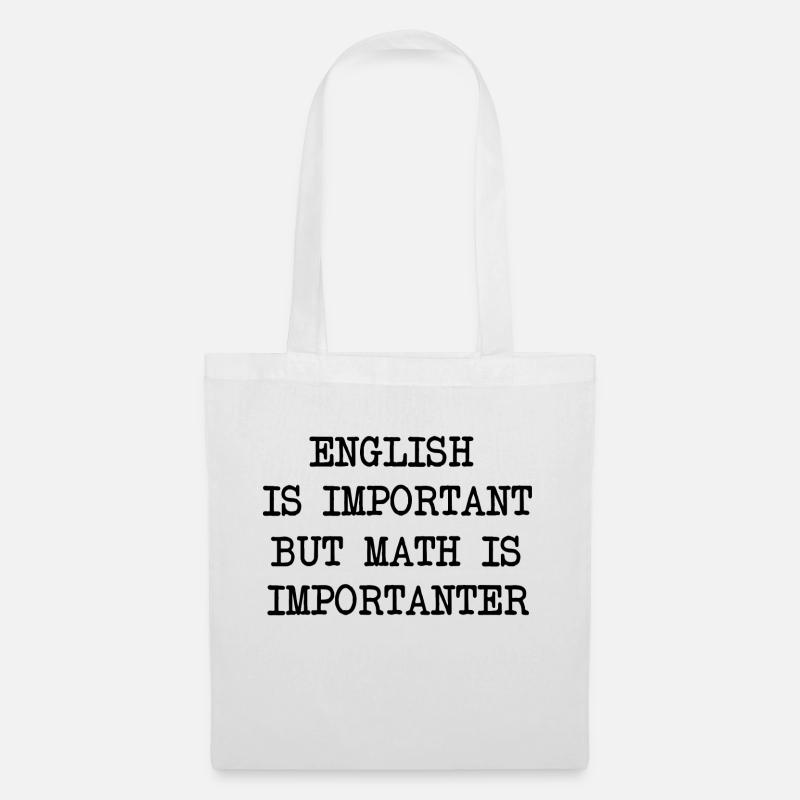 Lustig witzig Spruch Mathe Nerd Geschenk English - Stoffbeutel - Weiß
